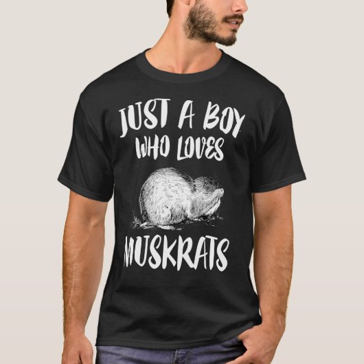 Gewoon een jongen die van muskusratten houdt T-Shi T-shirt (Voorkant)