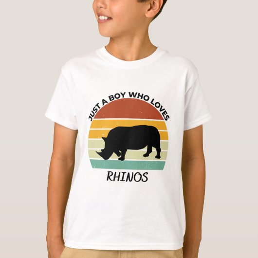 Gewoon een jongen die van neushoorns houdt t-shirt (Voorkant)