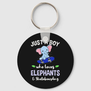 Gewoon een jongen die van olifanten en skateboarde sleutelhanger