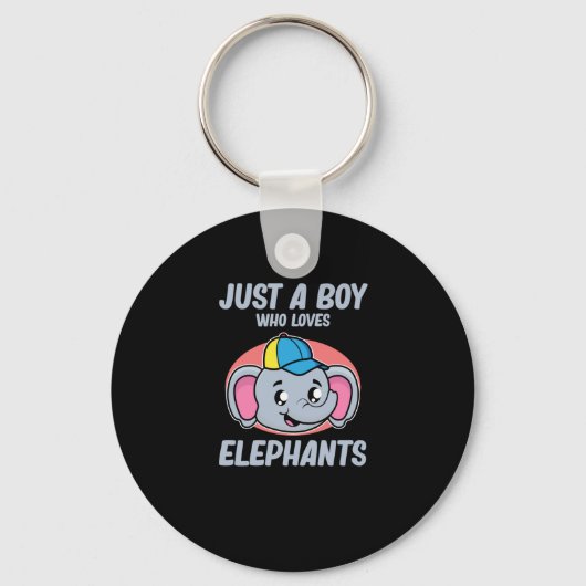 Gewoon een jongen die van olifanten houdt, die ele sleutelhanger (Voorkant)