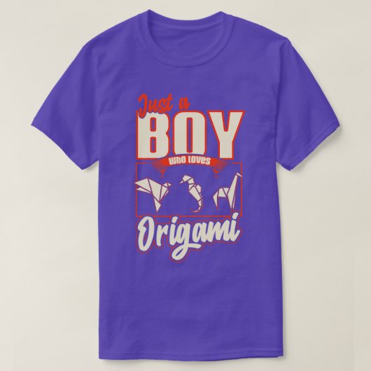 Gewoon een jongen die van origami houdt t-shirt (Design voorkant)