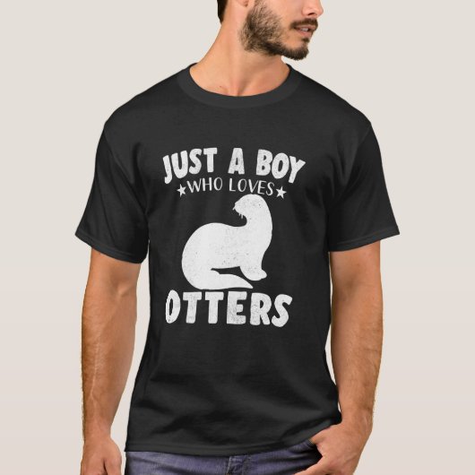 Gewoon een jongen die van otterdieren houdt t-shirt (Voorkant)