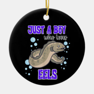 Gewoon Een Jongen Die Van Paling Houdt Oceaanliefh Keramisch Ornament