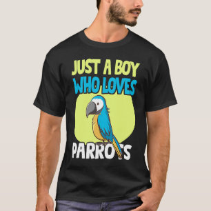 Gewoon Een Jongen Die Van Papegaaien Vogels Jongen T-shirt