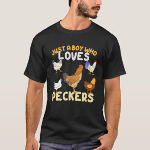 Gewoon een jongen die van Peckers Farmer Chicken L T-shirt
