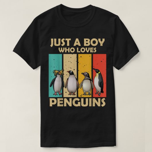 Gewoon een jongen die van Penguins Cute Penguin Zo T-shirt (Design voorkant)