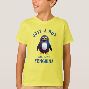 Gewoon een jongen die van Penguins T-Shirt houdt