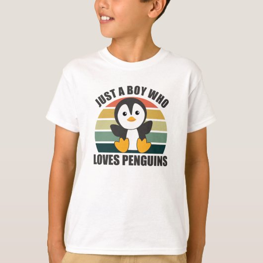 Gewoon één jongen die van pinguïns houdt - Cute Pe T-shirt (Voorkant)