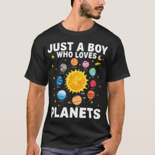 Gewoon Een Jongen Die Van Planeten Liefheeft Zonne T-shirt