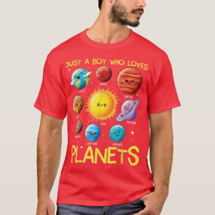Gewoon een jongen die van planeten zonnesysteemrui t-shirt