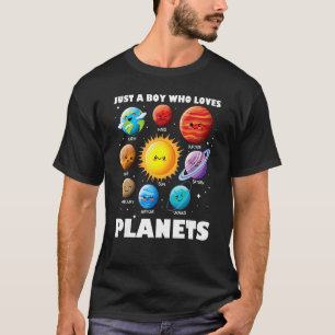 Gewoon een jongen die van planeten zonnesysteemrui t-shirt