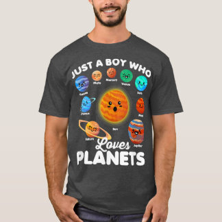 Gewoon een jongen die van Planets Fun Solar System T-shirt