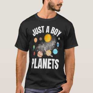 Gewoon een jongen die van Planets Space Science Ki T-shirt