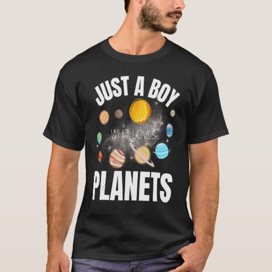 Gewoon een jongen die van Planets Space Science Ki T-shirt (Voorkant)