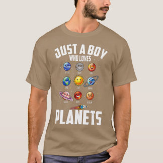 Gewoon een jongen die van Planets Space Sun Planet T-shirt