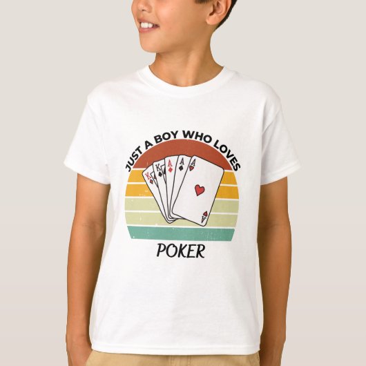 Gewoon een jongen die van poker houdt t-shirt (Voorkant)