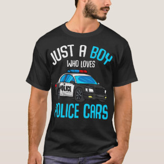 Gewoon Een Jongen Die Van Politieauto's Agent Poli T-shirt