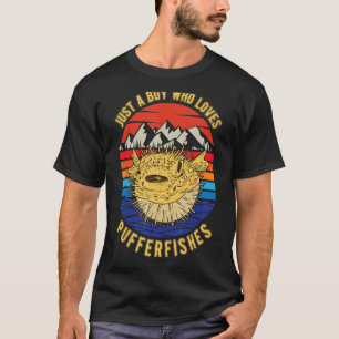 Gewoon een jongen die van Pufferishes Puffer Fish T-shirt