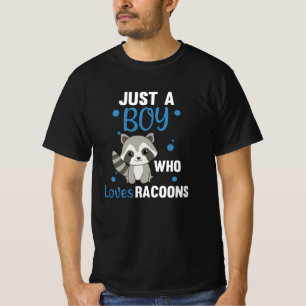 Gewoon een jongen die van Racoons Kawaii Raccoon h T-shirt