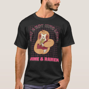 Gewoon een jongen die van Ramen Anime Sloth Kawaii T-shirt