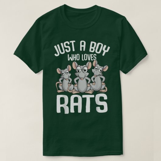 Gewoon een jongen die van Rats Kinder jongens houd T-shirt (Design voorkant)