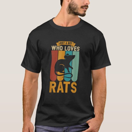 Gewoon een jongen die van ratten houdt t-shirt (Voorkant)