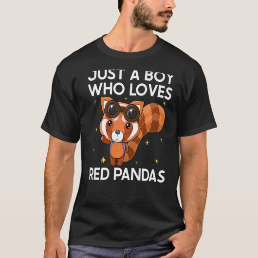 Gewoon een jongen die van Red Pandas Red Panda hou T-shirt (Voorkant)