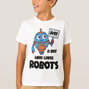 Gewoon Een Jongen Die Van Robots Houdt Kinderen T-shirt