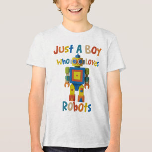 Gewoon Een Jongen Die Van Robots Kiddos Houdt Tri-Blend Shirt