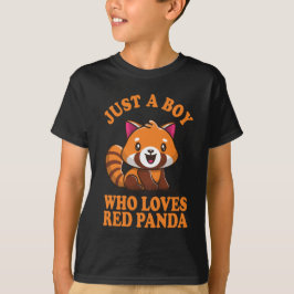 Gewoon een jongen die van rode panda houdt t-shirt