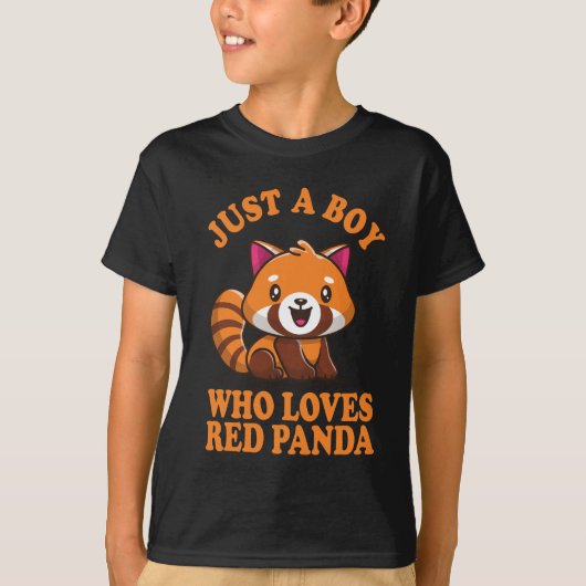 Gewoon een jongen die van rode panda houdt t-shirt (Voorkant)