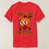 Gewoon een jongen die van rode panda's houdt 1 t-shirt (Design voorkant)
