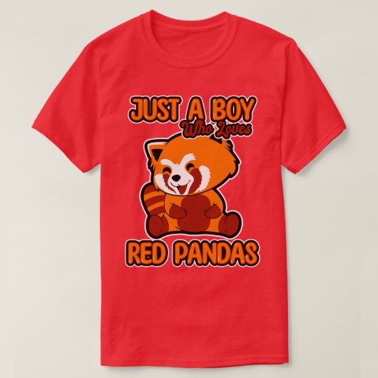 Gewoon een jongen die van rode panda's houdt 1 t-shirt (Design voorkant)
