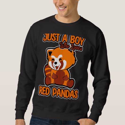 Gewoon een jongen die van rode panda's houdt Quote Trui (Voorkant)
