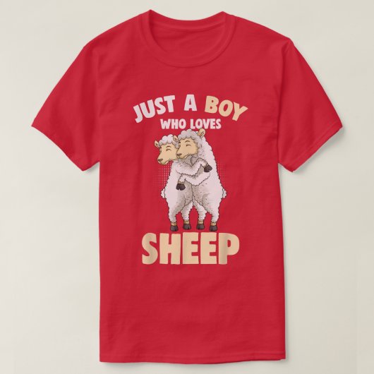 Gewoon een jongen die van schapenboeren Kind houdt T-shirt (Design voorkant)