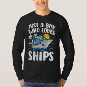 Gewoon Een Jongen Die Van Schepen Boot Titanic Jon T-shirt