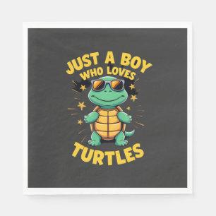 Gewoon een jongen die van schildpadden houdt Kinde Servet