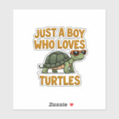 Gewoon een jongen die van schildpadden houdt Kinde Sticker (Vel)