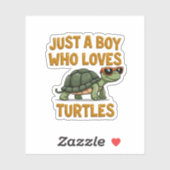 Gewoon een jongen die van schildpadden houdt Kinde Sticker (Vel)