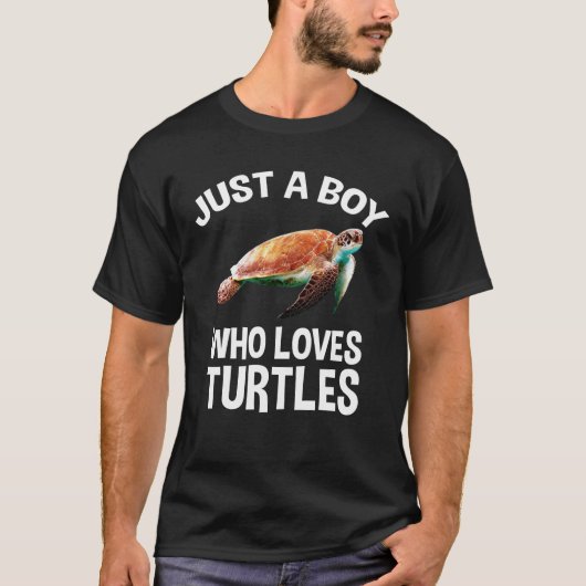 Gewoon een jongen die van schildpadden houdt t-shirt (Voorkant)