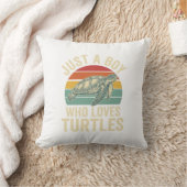 Gewoon een jongen die van schildpadden houdt Vinta Kussen (Deken)