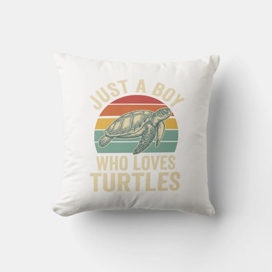 Gewoon een jongen die van schildpadden houdt Vinta Kussen (Voorkant)