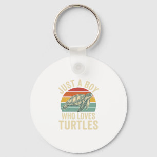 Gewoon een jongen die van schildpadden houdt Vinta Sleutelhanger