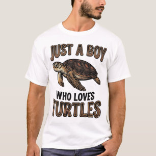 Gewoon Een Jongen Die Van Schildpadden Houdt Vinta T-shirt
