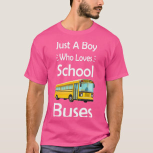 Gewoon een jongen die van school bus houdt, overlo t-shirt