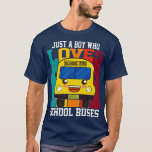 Gewoon een jongen die van School Buses 52 houdt T-shirt