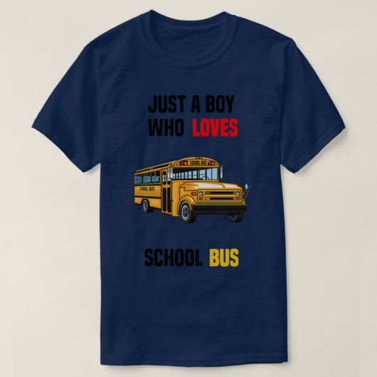 gewoon een jongen die van schoolbus houdt Classic T-shirt (Design voorkant)