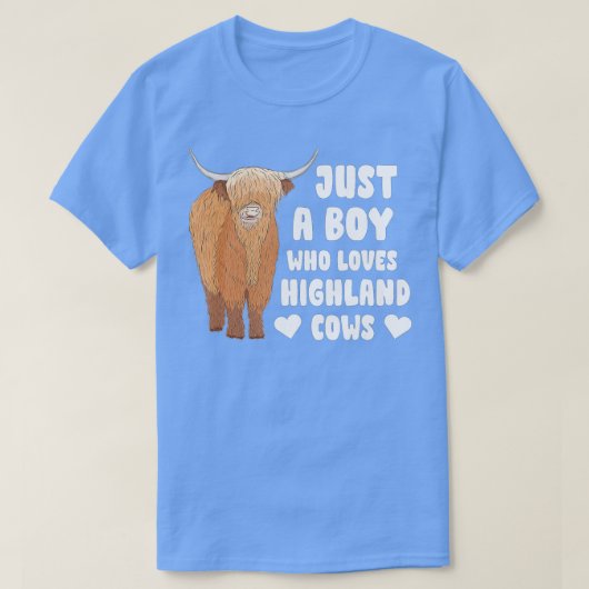 Gewoon een jongen die van Schotse Koe houdt T-shirt (Design voorkant)