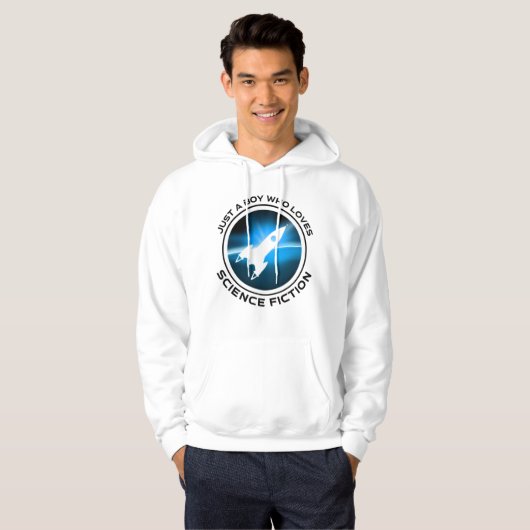 Gewoon een jongen die van sciencefiction houdt hoodie (Voorkant volledig)