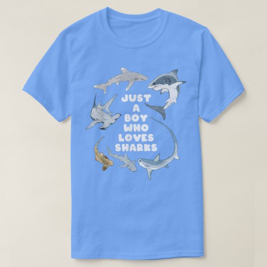 Gewoon een jongen die van Sharks houdt467 T-shirt (Design voorkant)
